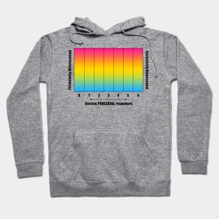 Bi+ Kinsey Scale with Pansexual Flag (Black text) Hoodie